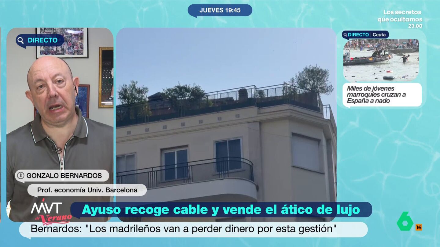 El economista ve muy posible que con la venta del &aacute;tico de lujo en el barrio de Chamber&iacute; puedan perder dinero debido a que el mercado inmobiliario en el centro de Madrid "est&aacute; francamente mal". 