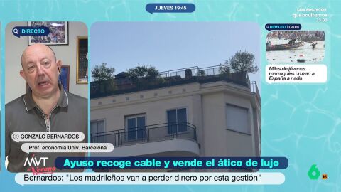 El economista ve muy posible que con la venta del &aacute;tico de lujo en el barrio de Chamber&iacute; puedan perder dinero debido a que el mercado inmobiliario en el centro de Madrid "est&aacute; francamente mal". 