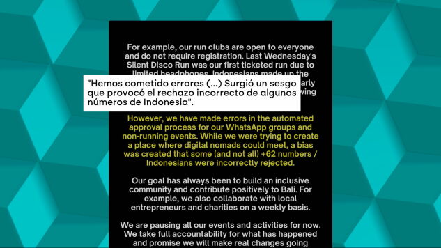 &iquest;Una carrera discriminatoria? Ciudadanos de Indonesia denuncian no poder participar en una competici&oacute;n celebrada en Bali