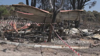 Camping calcinado por los incendios