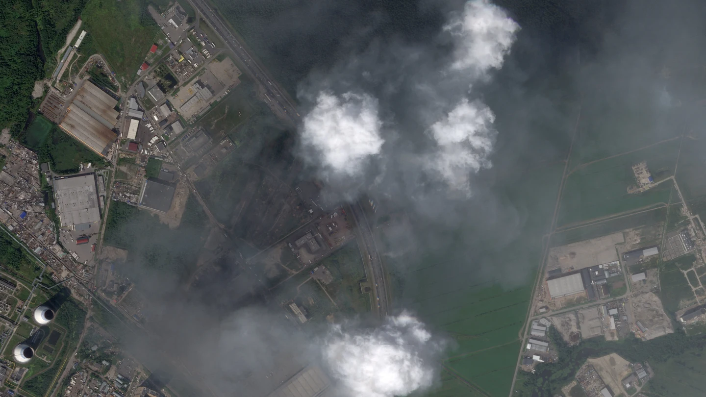 Imagen aérea de un ataque ucraniano en Rusia Imagen aérea de un ataque ucraniano en Rusia
