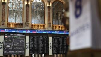 Panel informativo de la Bolsa de Madrid en una imagen de archivo