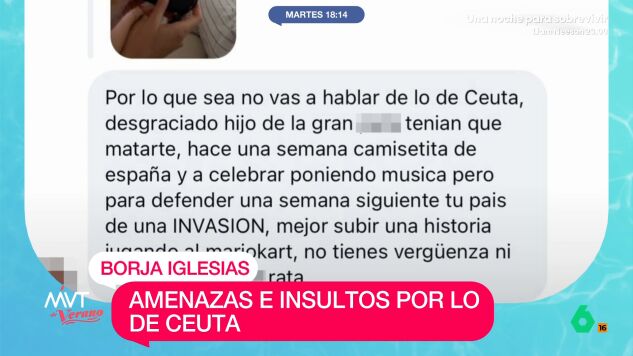 Borja Iglesias denuncia las amenazas que recibe en redes por no posicionarse sobre la crisis migratoria en Ceuta