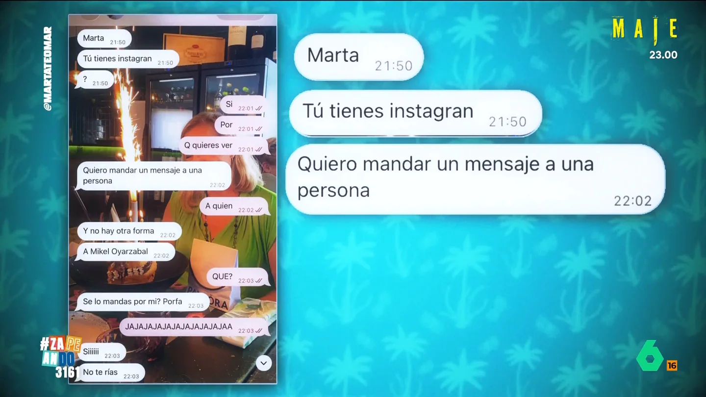 Una madre se hace viral por recurrir a su hija para mandar un mensaje a Mikel Oyarzabal La mujer le pidió a Marta, a través de un mensaje de WhatsApp, que la ayudara a transmitir un mensaje de admiración al jugador de la Selección Española de Fútbol.