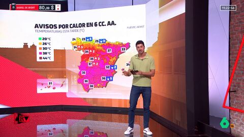 La Aemet activa alertas de riesgo importante por calor y tormentas en seis comunidades