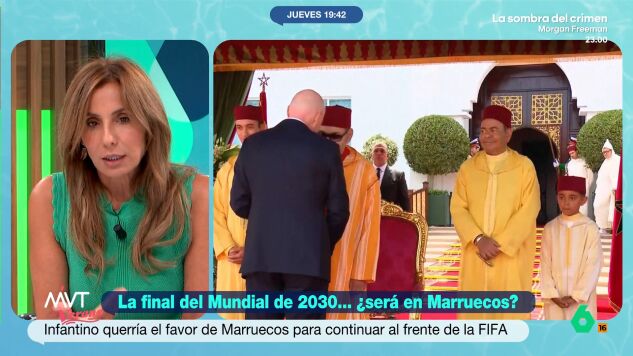 La periodista considera que la FIFA es "una de las organizaciones m&aacute;s corruptas que tenemos en estos momentos" debido, entre otras cosas, a la propia trayectoria de su presidente, Gianni Infantino.