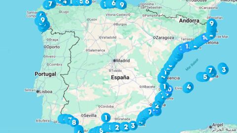 Mapa de Playas Caninas de España