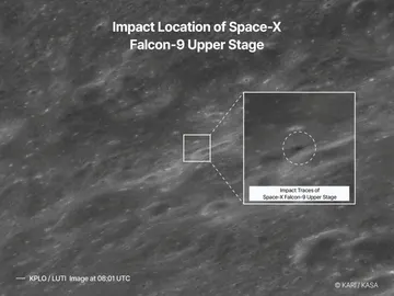 Impacto de un cohete de SpaceX contra la Luna Impacto de un cohete de SpaceX contra la Luna