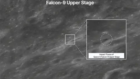 Impacto de un cohete de SpaceX contra la Luna Impacto de un cohete de SpaceX contra la Luna