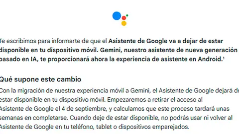 El correo enviado por Google El correo enviado por Google