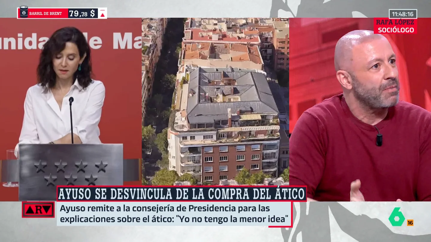 Rafa López reflexiona sobre el ático de Ayuso: "¿Es tan inconfesable por qué se adquirió esa vivienda que no pueden explicarlo? Rafa López reflexiona sobre el ático de Ayuso: "¿Es tan inconfesable por qué se adquirió esa vivienda que no pueden explicarlo?