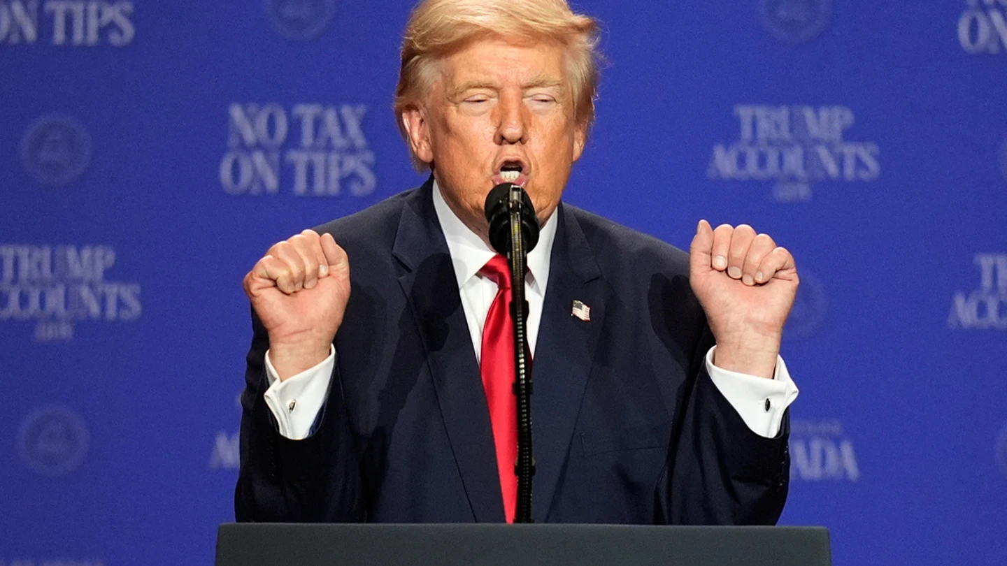 El presidente de Estados Unidos, Donald Trump, este miércoles en Las Vegas. El presidente de Estados Unidos, Donald Trump, este miércoles en Las Vegas.