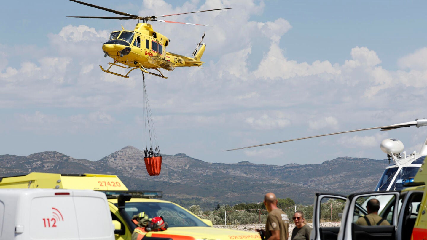 Labores de extinci&oacute;n del incendio de T&iacute;rig, Castell&oacute;n. 