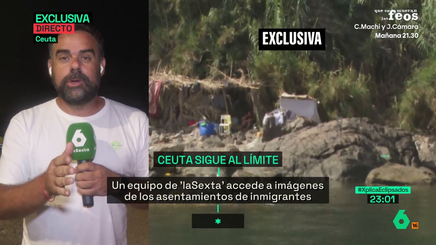 laSexta accede en exclusiva a las im&aacute;genes del asentamiento de migrantes en Ceuta