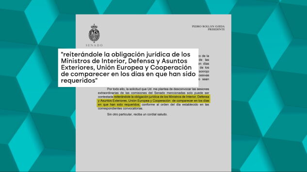 Carta del presidente del Senado. 