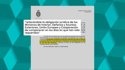 Carta del presidente del Senado. 
