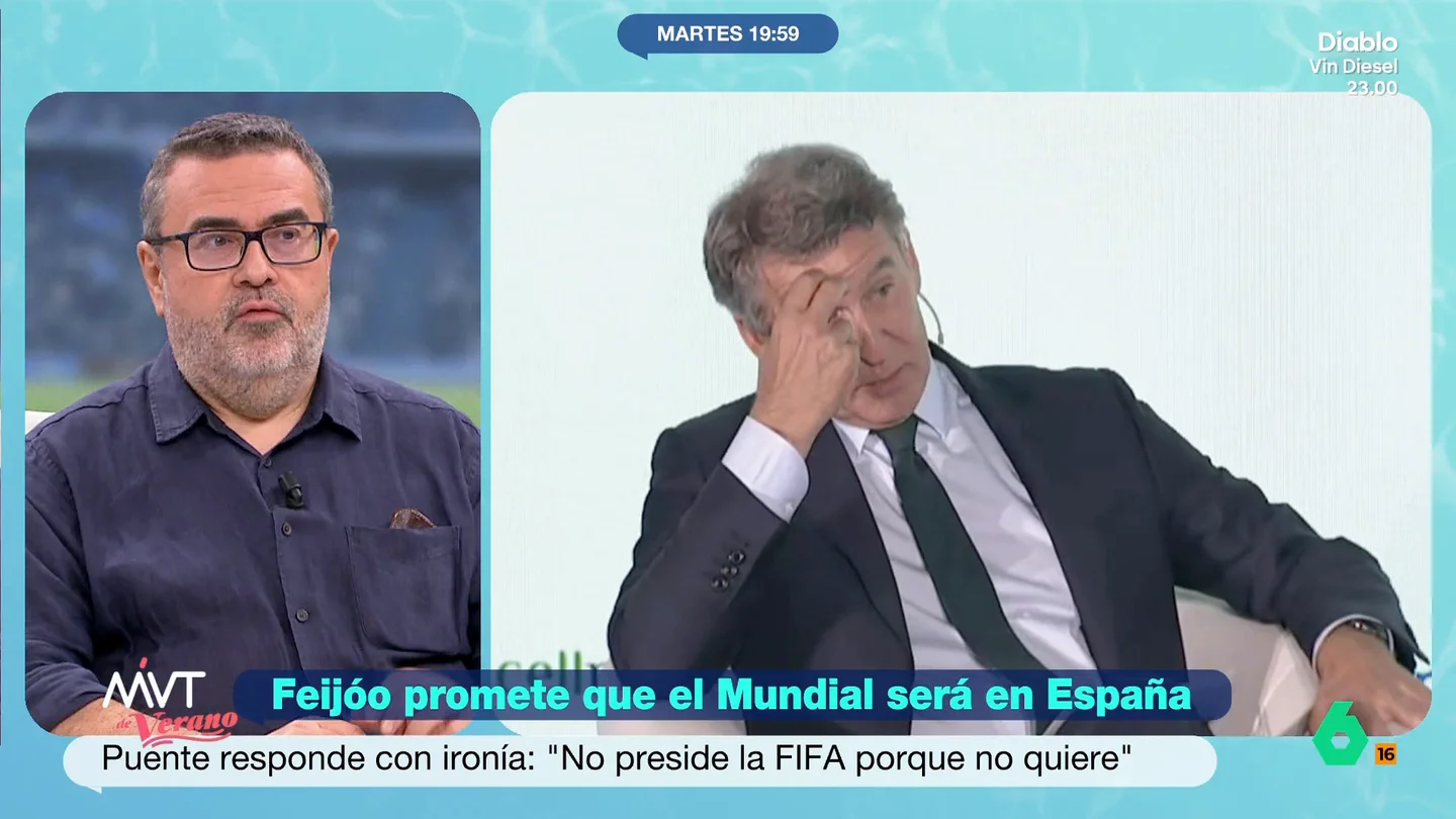 Pedro Rodríguez, tras prometer Feijóo la final del Mundial 2030 en España: "Si depende de la FIFA yo no lo tendría tan claro" Pedro Rodríguez, tras prometer Feijóo la final del Mundial 2030 en España: "Si depende de la FIFA yo no lo tendría tan claro"