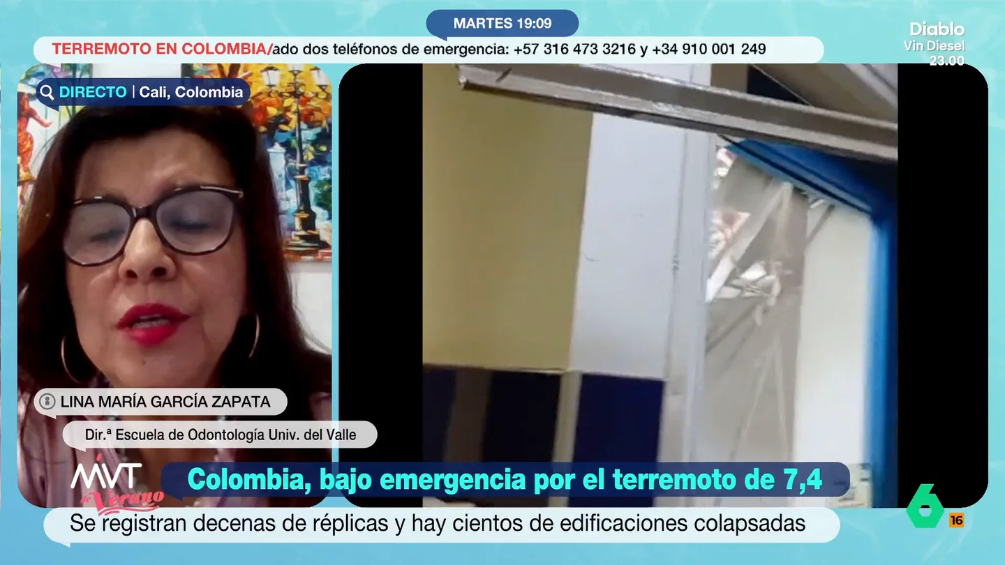 "Nunca habíamos tenido una experiencia tan aterradora": así vivió Lina María García el terremoto en Cali (Colombia) La directora de la Escuela de Odontología de la Universidad del Valle señala que, en esta ocasión, el radio de acción del terremoto "fue muy grande".