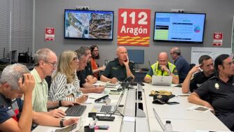 El CECOPI reunido en la Sala de Crisis del 112.