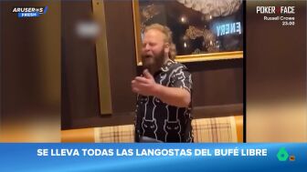 Un hombre lleva el "todo lo que puedas comer" al extremo y arrasa con todas las langostas del buf&eacute;