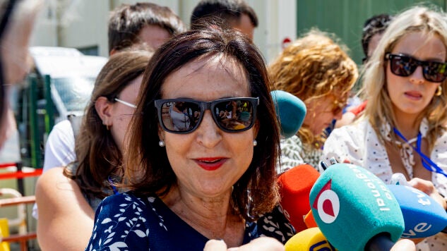 La ministra de Defensa, Margarita Robles, durante su visita a Ceuta