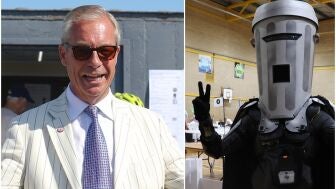 A la izquierda, Nigel Farange; a la derecha, el Conde Carabasura