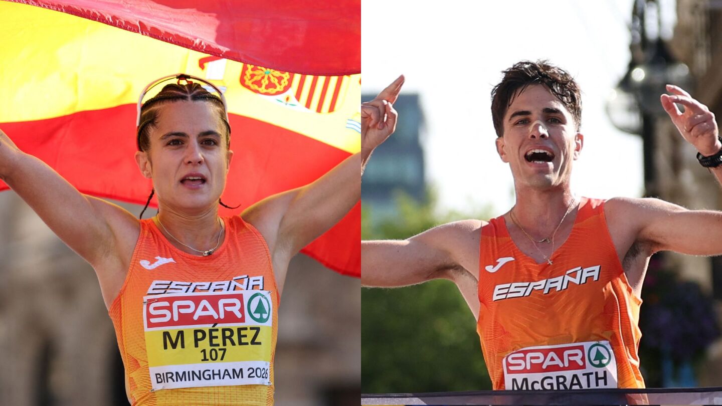 Doble oro para Espa&ntilde;a en los Europeos de atletismo: Mar&iacute;a P&eacute;rez y Paul McGrath ganan la media marat&oacute;n de marcha en Birmingham