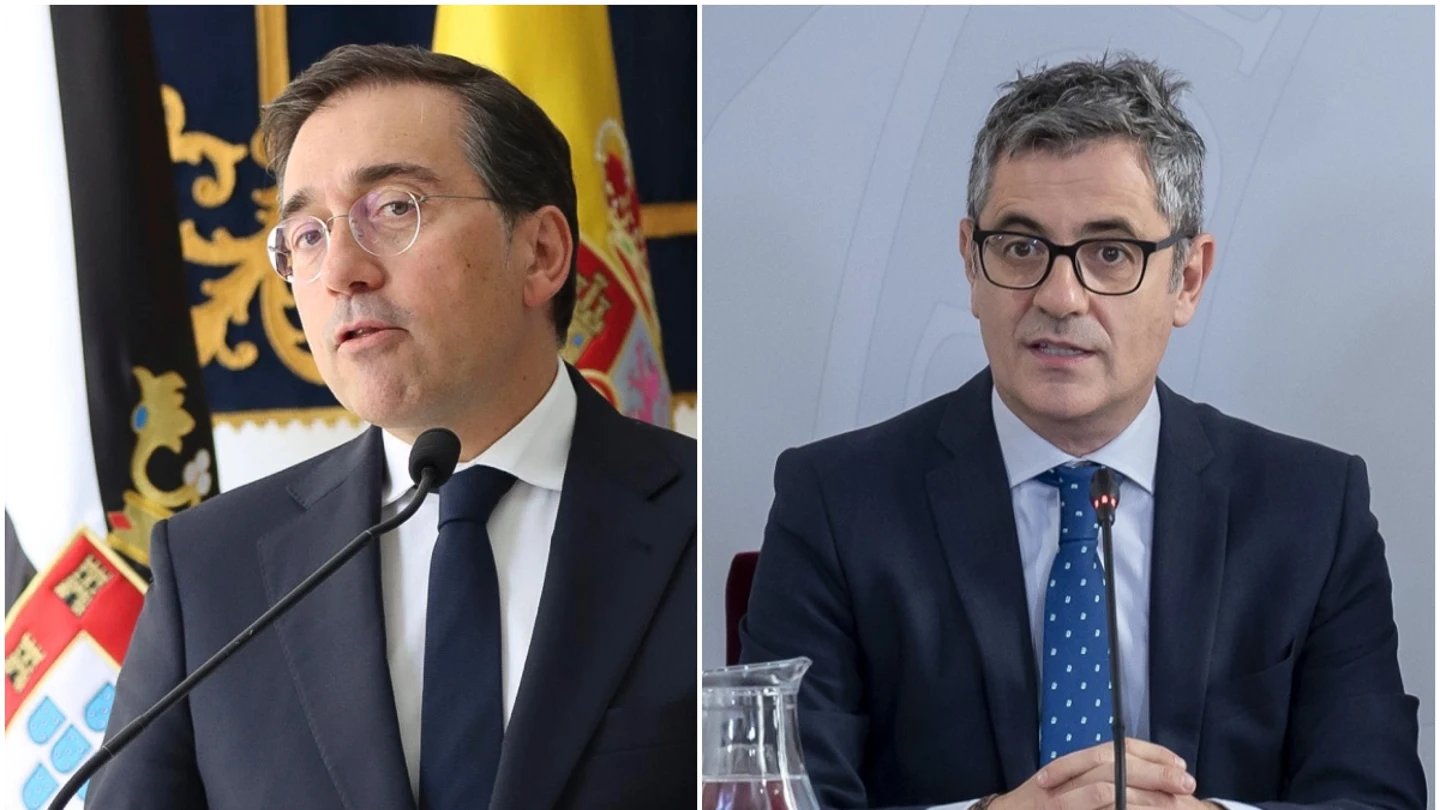 A la izquierda, Albares; a la derecha, Bolaños A la izquierda, Albares; a la derecha, Bolaños