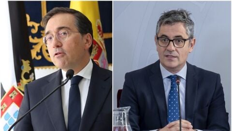 A la izquierda, Albares; a la derecha, Bola&ntilde;os