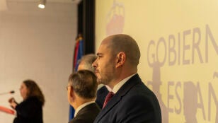 El nuevo delegado del Gobierno en Ceuta, Miguel &Aacute;ngel P&eacute;rez Triano, durante su toma de posesi&oacute;n en la Biblioteca P&uacute;blica El Morro