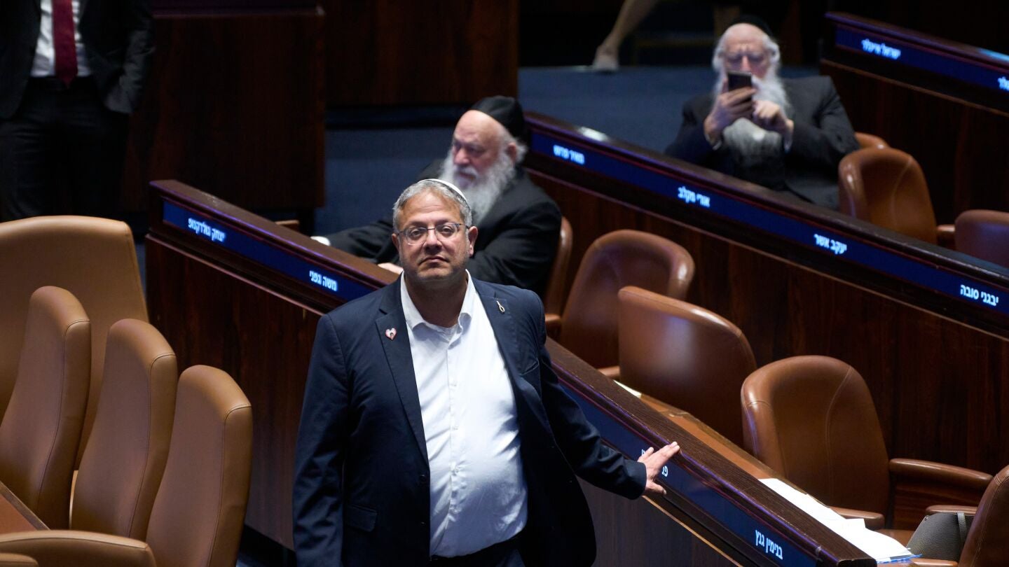 Itamar Ben Gvir, ministro ultraderechista y exconvicto de Seguridad Nacional israel&iacute;