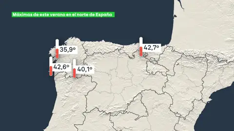 Temperaturas registradas en el norte de España Temperaturas registradas en el norte de España