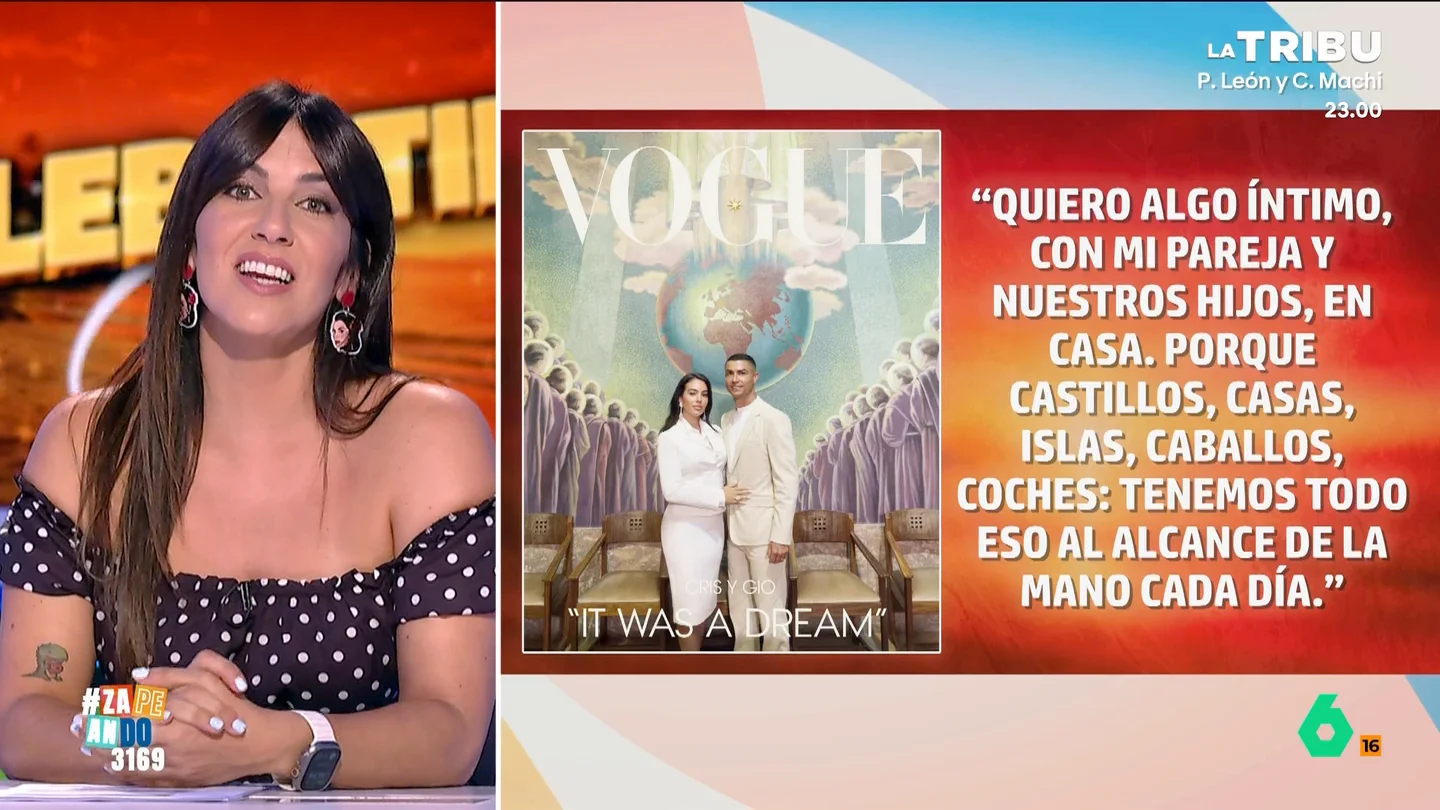 Irene Junquera, sobre la boda de Georgina y CR7: "Lo mejor de ser rico es que te das cuenta de que la felicidad está en ser pobre" La pareja ha concedido una entrevista a la revista 'Vogue' donde, además de compartir varias imágenes del enlace, también cuentan por qué han decidido tener una boda íntima en su casa a la que solo han asistido sus hijos.