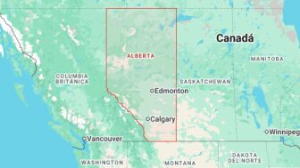 Mapa de Alberta (Canad&aacute;).