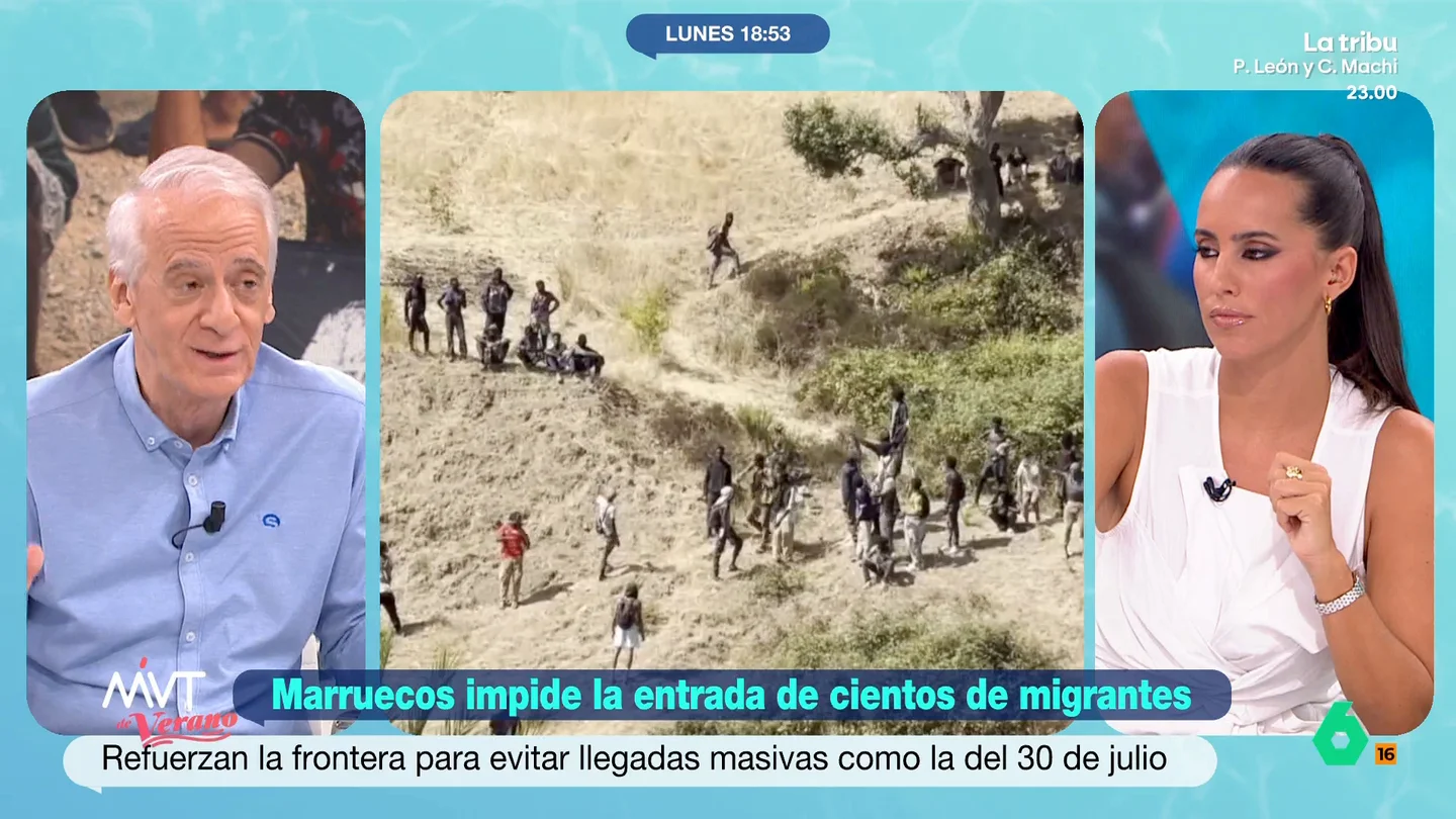 Ignacio Cembrero señala que las incursiones en Ceuta son incentivadas por Marruecos: "Es mi tesis de lo que pasó el 15 de agosto" Mientras que en la primera incursión cruzaron 70.000 migrantes, el pasado fin de semana solo fueron algunos centenares los que lo intentaron y, además, en su mayoría eran migrantes subsaharianos.
