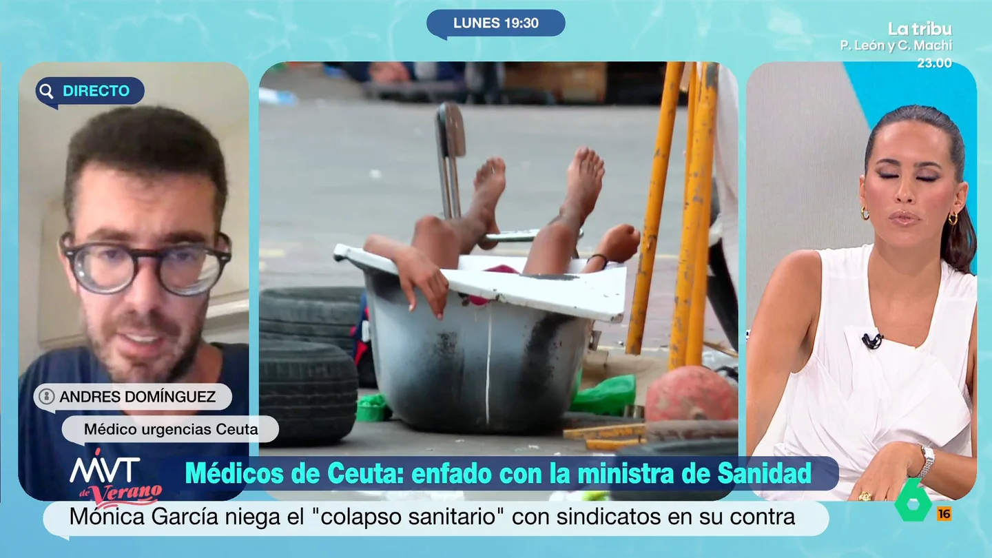 Un médico de urgencias de Ceuta responde a Mónica García: "Tenemos más colapso de cansancio físico y mental" "Creo que nosotros vamos a claudicar antes de que llegue una posible solución porque no somos máquinas", afirma Andrés Domínguez, médico de urgencias en el Hospital Universitario de Ceuta, que reclama personal de refuerzo.
