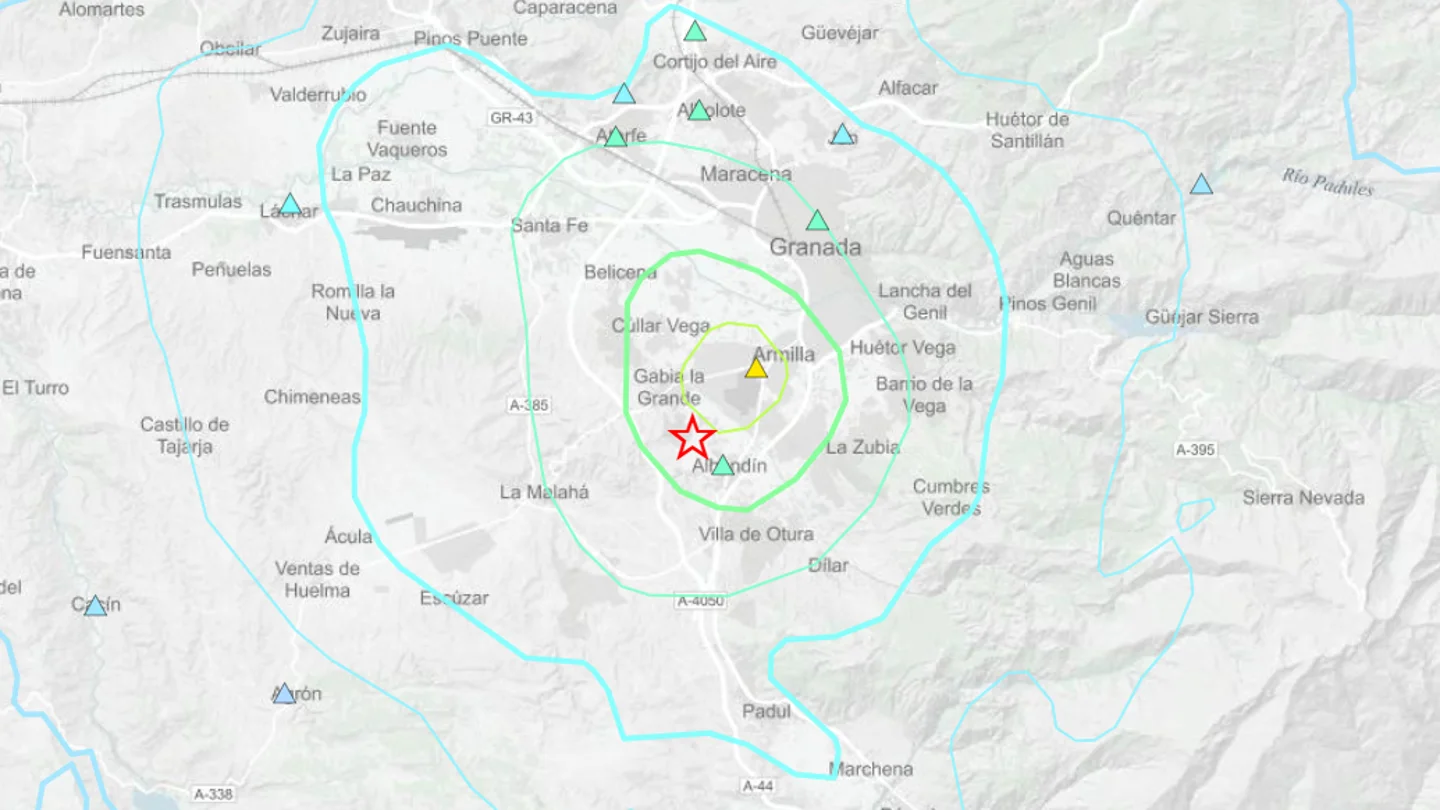 Nuevo terremoto en Granada de magnitud 4,6 con epicentro en Alhendín Nuevo terremoto en Granada de magnitud 4,6 con epicentro en Alhendín