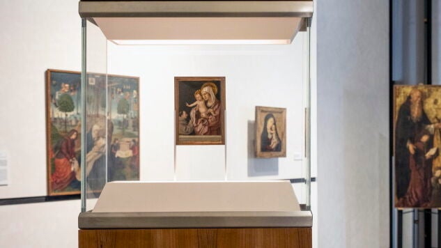 Vista de un panel de doble cara que representa 'La Virgen con el Ni&ntilde;o' y 'Cristo en la Piedad' del maestro renacentista Antonello da Messina.