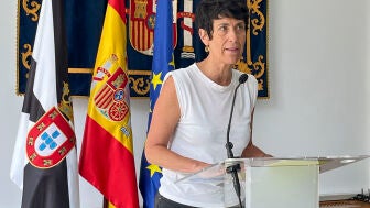 Comparece la ministra de Inclusi&oacute;n, Seguridad Social y Migraciones y portavoz del Gobierno, Elma Saiz, ante los medios este lunes en la sede de la delegaci&oacute;n del gobierno en Ceuta.