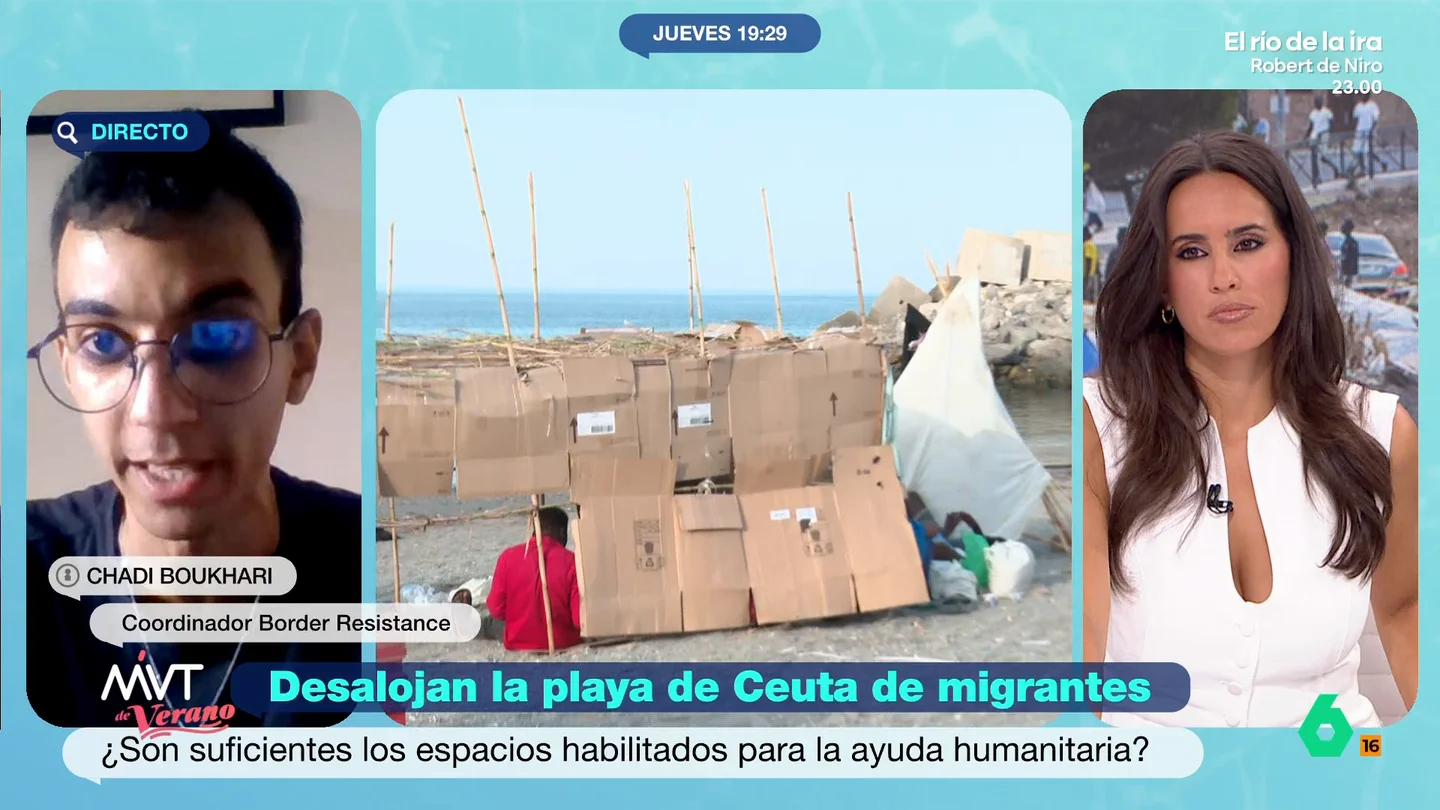 Chadi Boukhari, de Border Resistance, sobre el desalojo de la playa del Trampolín Chadi Boukhari, coordinador de Border Resistance, valora en Más Vale Tarde el traslado de los migrantes de la playa del Trampolín a las carpas instaladas por el Ejército y afirma que esto "hay que hacerlo antes porque hay mucha gente que lo necesita".