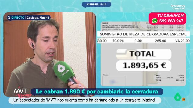 Javier descubri&oacute;, despu&eacute;s de dar un paseo con su pareja y su beb&eacute;, que su puerta estaba bloqueada. La urgencia por solucionar el problema le llev&oacute; a aceptar el abultado presupuesto indicado por el cerrajero que acudi&oacute; a su domicilio. 