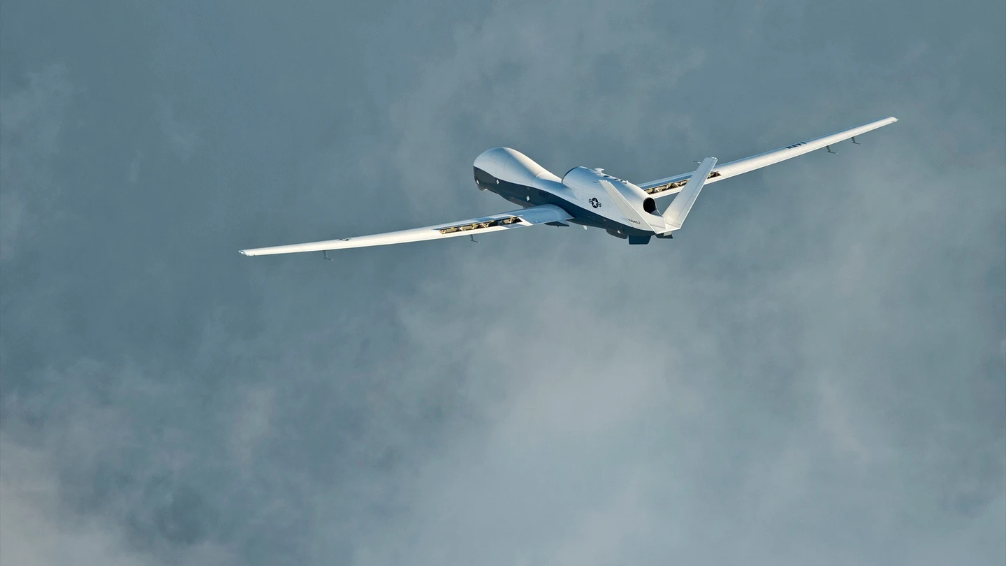 El dron estadounidense MQ-4C Triton. El dron estadounidense MQ-4C Triton.