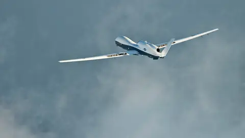 El dron estadounidense MQ-4C Triton. El dron estadounidense MQ-4C Triton.
