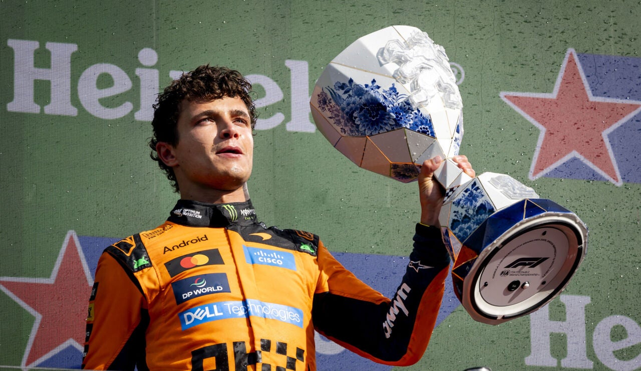 Lando Norris tras ganar el Gran Premio de los Pa&iacute;ses Bajos