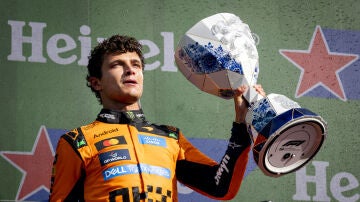Lando Norris tras ganar el Gran Premio de los Pa&iacute;ses Bajos
