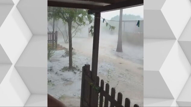 Imagen del camping Las Palmeras durante la tormenta. 