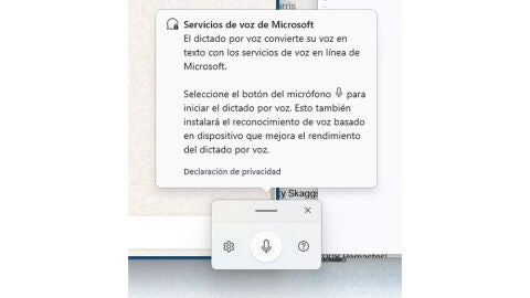 Dictando un documento en Windows