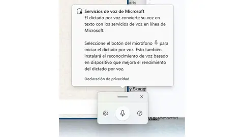Dictando un documento en Windows Dictando un documento en Windows