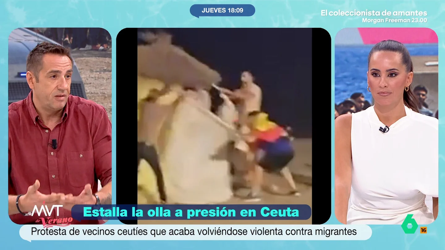 Emilio Delgado, sobre Ceuta: "Hay que distinguir entre la legítima reclamación y los que hacen turismo yendo a los sitios a incendiar" "A mí no se me ocurre salir de mi casa a desbaratarle la choza a una persona que se ha jugado la vida por tener, algún día, las oportunidades que tengo yo ahora", afirma Emilio Delgado, que analiza en Más Vale Tarde las protestas en Ceuta.