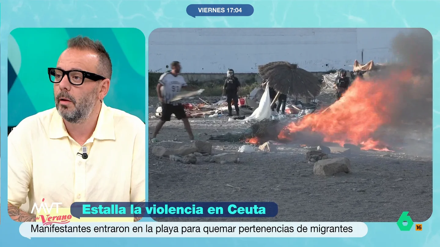 Antonio Maestre, sobre los ataques a los asentamientos de migrantes en Ceuta: "Lo que han hecho es propio de ultras" Antonio Maestre valora los disturbios registrados ayer en Ceuta, cuando un grupo de manifestantes asaltó los asentamientos de migrantes para quemar sus chabolas. Asegura que no ha identificado la presencia en el terreno de grupos organizados de extrema derecha.